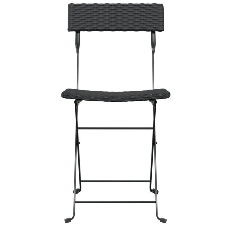 Folding Chairs 4 pcs Black Poly Rattan and Steel