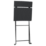 Folding Chairs 4 pcs Black Poly Rattan and Steel