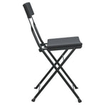Folding Chairs 4 pcs Black Poly Rattan and Steel