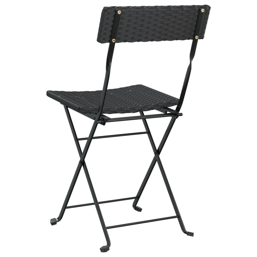 Folding Chairs 4 pcs Black Poly Rattan and Steel