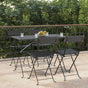 Folding Chairs 4 pcs Black Poly Rattan and Steel