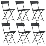 Folding Chairs 6 pcs Black Poly Rattan and Steel
