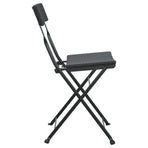 Folding Chairs 6 pcs Black Poly Rattan and Steel