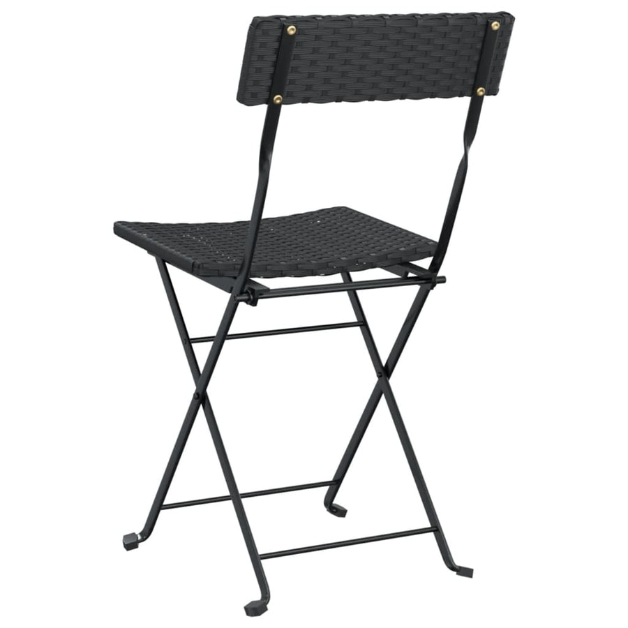 Folding Chairs 6 pcs Black Poly Rattan and Steel