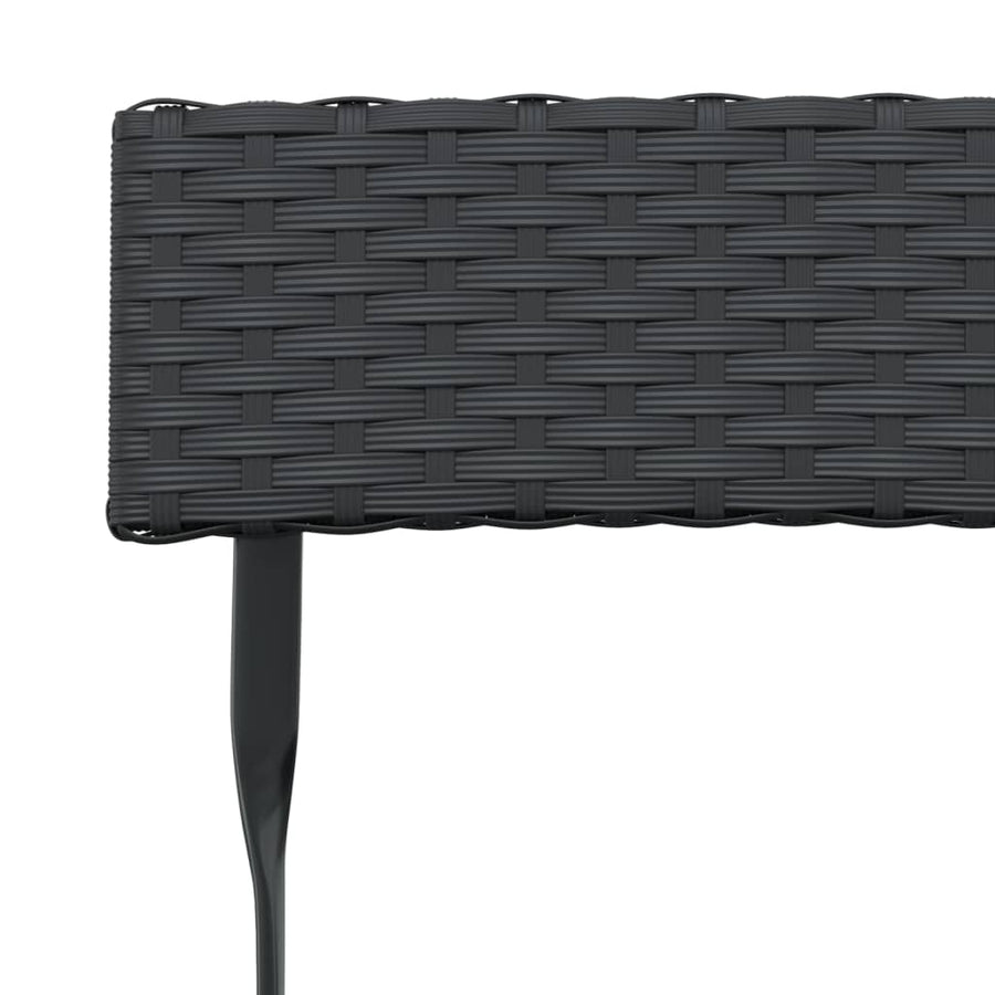 Folding Chairs 6 pcs Black Poly Rattan and Steel