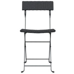 Folding Chairs 8 pcs Black Poly Rattan and Steel