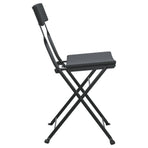 Folding Chairs 8 pcs Black Poly Rattan and Steel