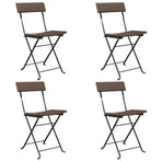 Folding Chairs 4 pcs Brown Poly Rattan and Steel