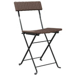 Folding Chairs 4 pcs Brown Poly Rattan and Steel