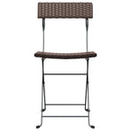 Folding Chairs 4 pcs Brown Poly Rattan and Steel