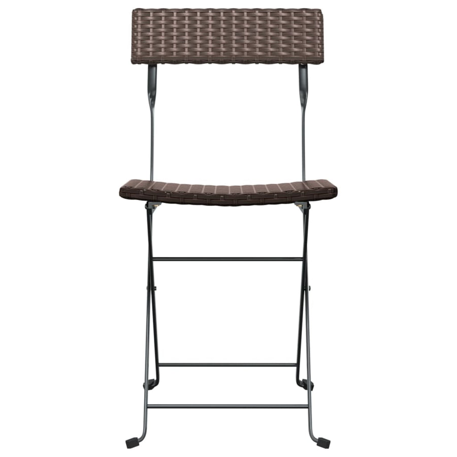 Folding Chairs 4 pcs Brown Poly Rattan and Steel