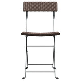 Folding Bistro Chairs 6 pcs Brown Poly Rattan and Steel