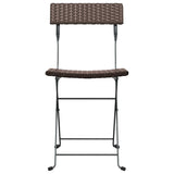 Folding Bistro Chairs 6 pcs Brown Poly Rattan and Steel - Top-Down View
