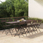 Folding Chairs 8 pcs Brown Poly Rattan and Steel