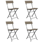 Folding Chairs 4 pcs Grey Poly Rattan and Steel