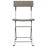 Folding Bistro Chairs 4 pcs Grey Poly Rattan and Steel - Top-Down View