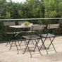 Folding Chairs 4 pcs Grey Poly Rattan and Steel
