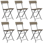 Folding Chairs 6 pcs Grey Poly Rattan and Steel