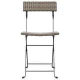 Folding Bistro Chairs 6 pcs Grey Poly Rattan and Steel