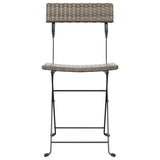 Folding Bistro Chairs 6 pcs Grey Poly Rattan and Steel - Top-Down View