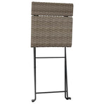 Folding Chairs 6 pcs Grey Poly Rattan and Steel