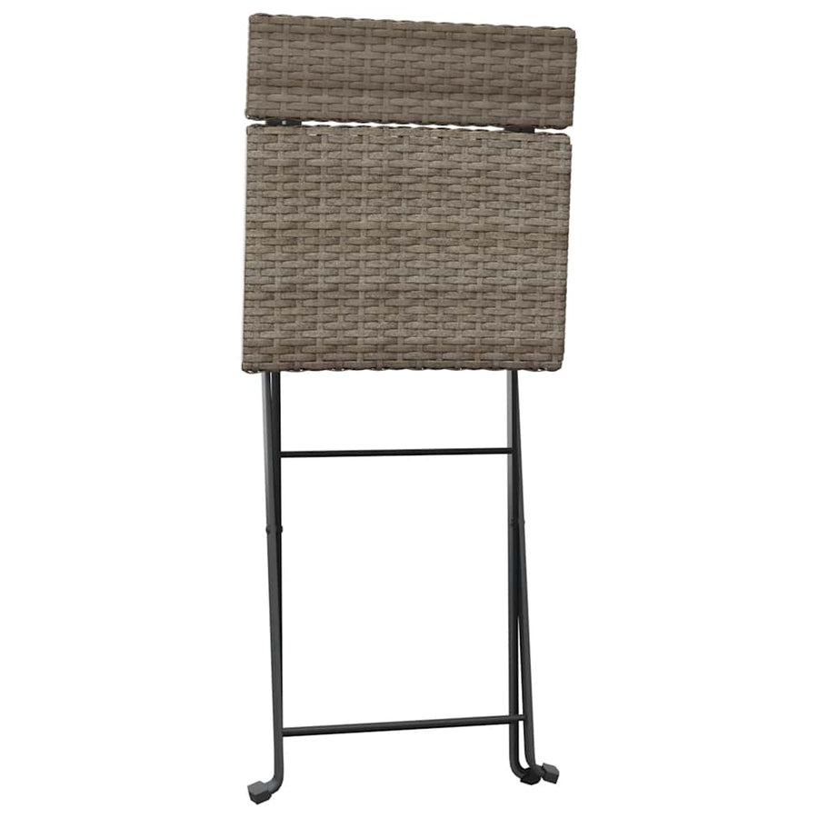 Folding Chairs 6 pcs Grey Poly Rattan and Steel