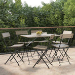 Folding Chairs 6 pcs Grey Poly Rattan and Steel