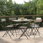 Folding Chairs 6 pcs Grey Poly Rattan and Steel