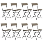 Folding Chairs 8 pcs Grey Poly Rattan and Steel