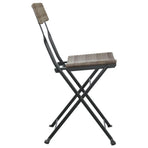 Folding Chairs 8 pcs Grey Poly Rattan and Steel