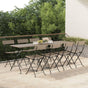 Folding Chairs 8 pcs Grey Poly Rattan and Steel