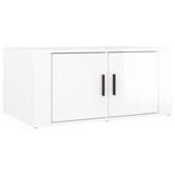 Coffee Table High Gloss White 80x50x36 cm Engineered Wood - Front View