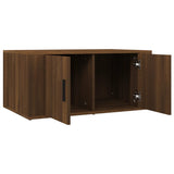 Coffee Table Brown Oak 80x50x36 cm Engineered Wood - Rear View