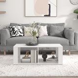 Coffee Table White 100x50x36 cm Engineered Wood - Side View