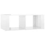 Coffee Table High Gloss White 100x50x36 cm Engineered Wood - Front View