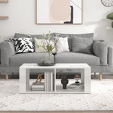 Coffee Table High Gloss White 100x50x36 cm Engineered Wood - Side View