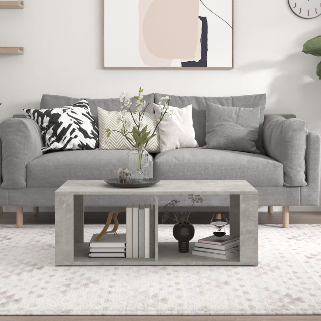 Coffee Table Concrete Grey 100x50x36 cm Engineered Wood