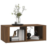 Coffee Table Brown Oak 100x50x36 cm Engineered Wood - Top-Down View