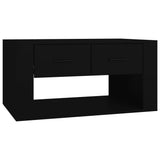Coffee Table Black 80x50x40 cm Engineered Wood - Front View