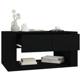 Coffee Table Black 80x50x40 cm Engineered Wood - 45-Degree Angle