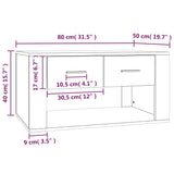 Coffee Table Black 80x50x40 cm Engineered Wood - Extra Image
