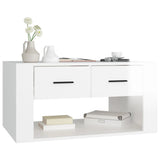 Coffee Table High Gloss White 80x50x40 cm Engineered Wood - Top-Down View