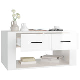 Coffee Table High Gloss White 80x50x40 cm Engineered Wood - 45-Degree Angle