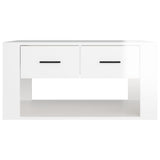 Coffee Table High Gloss White 80x50x40 cm Engineered Wood