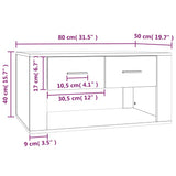 Coffee Table High Gloss White 80x50x40 cm Engineered Wood - Extra Image