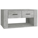 Coffee Table Concrete Grey 80x50x40 cm Engineered Wood - Front View