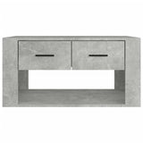 Coffee Table Concrete Grey 80x50x40 cm Engineered Wood - Rear View