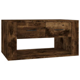 Coffee Table Smoked Oak 80x50x40 cm Engineered Wood - Front View