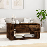 Coffee Table Smoked Oak 80x50x40 cm Engineered Wood - Side View