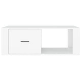 Coffee Table White 100x50.5x35 cm Engineered Wood - Rear View